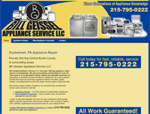 Tablet Screenshot of billgeisselapplianceservice.com